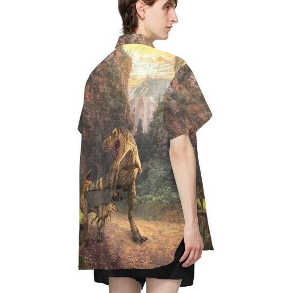 Gearhumans 3D Dinosaurs Park Hawaii Custom Short Sleeve Shirts GW1406219 Hawai Shirt 