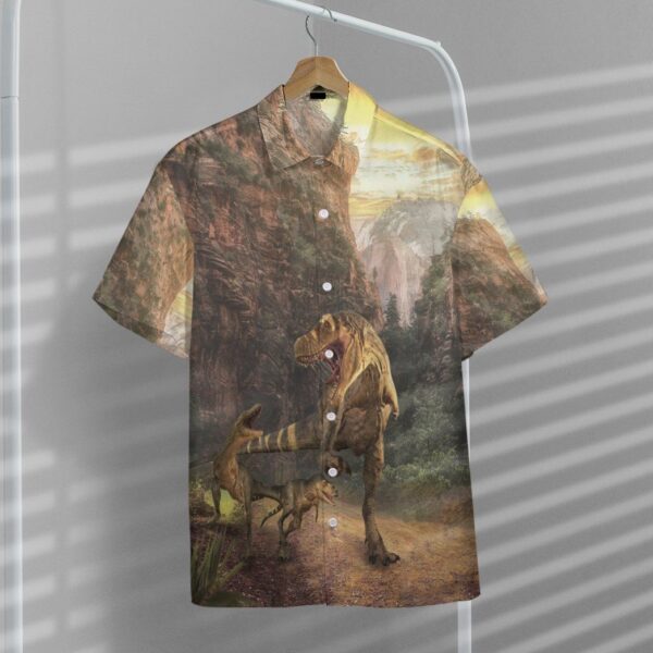 Gearhumans 3D Dinosaurs Park Hawaii Custom Short Sleeve Shirts GW1406219 Hawai Shirt 