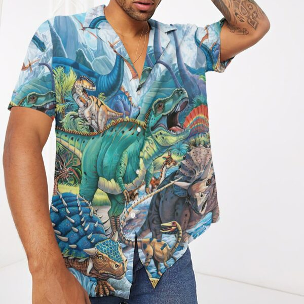Gearhumans 3D Dinotopia Hawaiian Custom Short Sleeve Shirts GW14062112 Hawai Shirt 