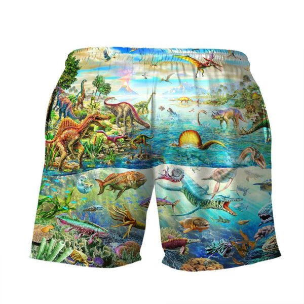 Gearhumans 3D Discover the Dinosaurs World Custom Beach Shorts Swim Trunk GS15062113 Men Shorts