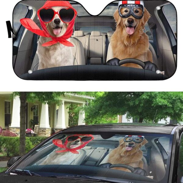 gearhumans 3D Dog Custom Car Auto Sunshade GH250516 Auto Sunshade 