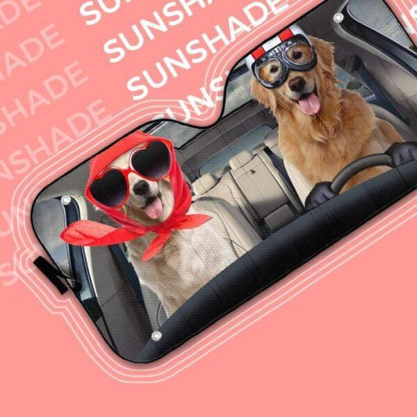 gearhumans 3D Dog Custom Car Auto Sunshade GH250516 Auto Sunshade 