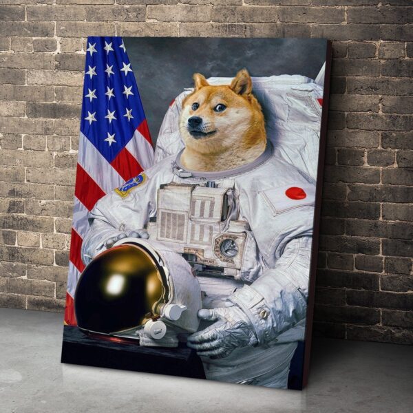 Gearhumans 3D Doge Astronaut Custom Canvas GO24052114 Canvas 