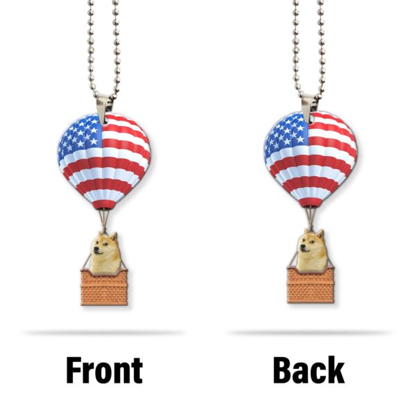 Gearhumans 3D Doge Dog In Hot Air Balloon Custom Car Hanging GW2605218 Car Hanging