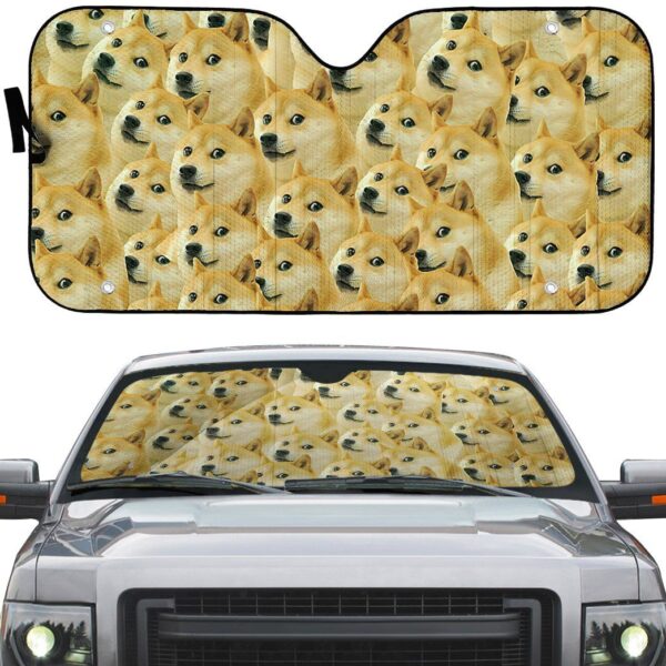 Gearhumans 3D Doge Meme Custom Car Auto Sunshade GO23042125 Auto Sunshade