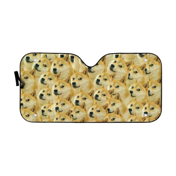 Gearhumans 3D Doge Meme Custom Car Auto Sunshade GO23042125 Auto Sunshade 57''x27.5'' 