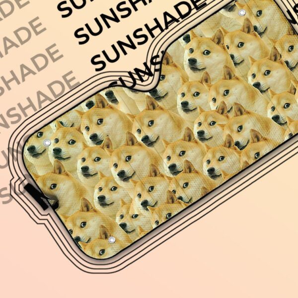 Gearhumans 3D Doge Meme Custom Car Auto Sunshade GO23042125 Auto Sunshade