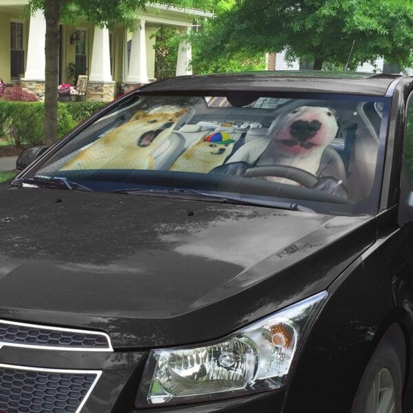 gearhumans 3D Doge Meme Custom Car Auto Sunshade GW18067 Auto Sunshade 