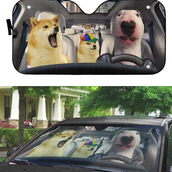 gearhumans 3D Doge Meme Custom Car Auto Sunshade GW18067 Auto Sunshade 
