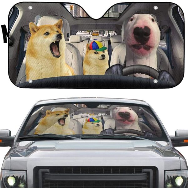 gearhumans 3D Doge Meme Custom Car Auto Sunshade GW18067 Auto Sunshade