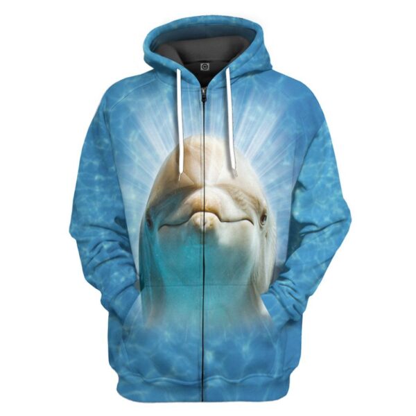 Gearhumans 3D Dolphin Custom Tshirt Hoodie Apparel GW02062128 3D Apparel Zip Hoodie S 