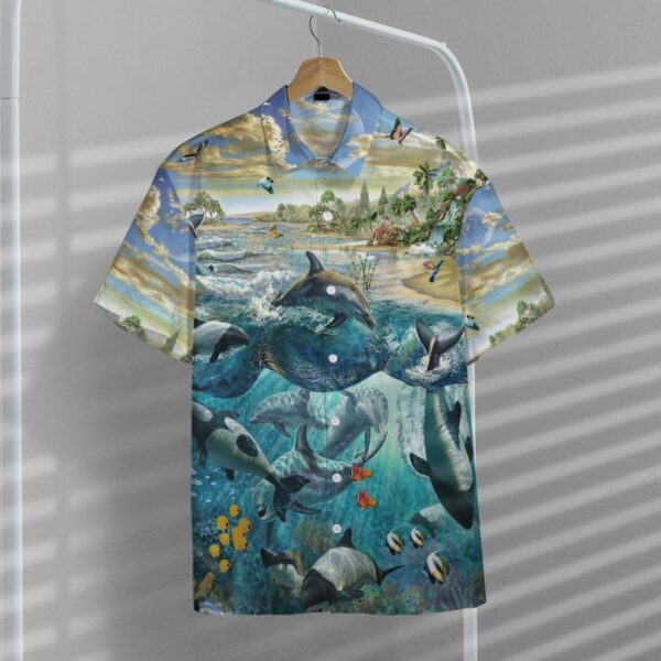 Gearhumans 3D Dolphin Paradise Custom Short Sleeve Shirt GS1106218 Hawai Shirt 