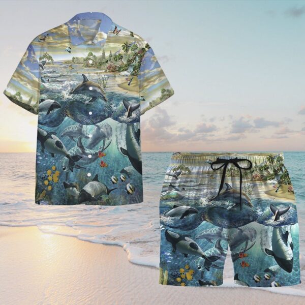 Gearhumans 3D Dolphin Paradise Custom Short Sleeve Shirt GS1106218 Hawai Shirt 