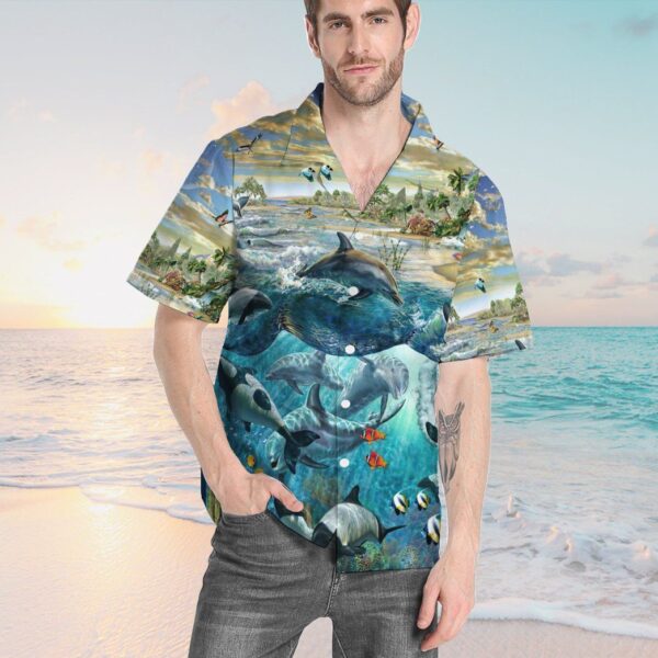 Gearhumans 3D Dolphin Paradise Custom Short Sleeve Shirt GS1106218 Hawai Shirt 