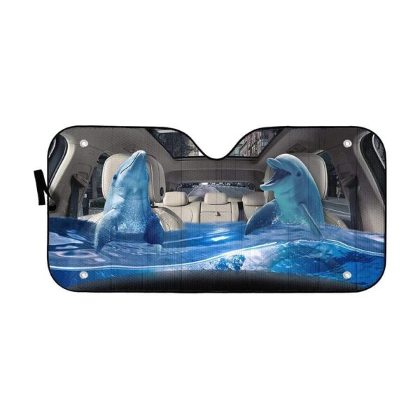 gearhumans 3D Dolphins Custom Car Auto Sunshade GS23067 Auto Sunshade 57''x27.5'' 