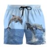 Gearhumans 3D Dolphins Leap From The Sea Custom Beach Shorts Swim Trunks GL26066 Men Shorts Men Shorts S
