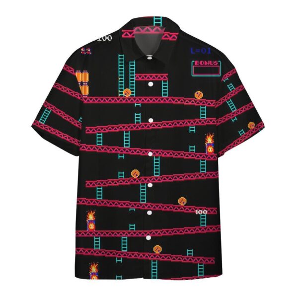 Gearhumans 3D Donkey Kong Gameplay Hawaii Shirt ZK2704215 Hawai Shirt Short Sleeve Shirt S 