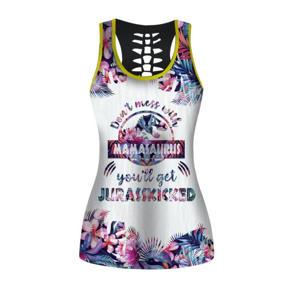 Gearhumans 3D Dont Mess With Mamasaurus Mothers Day Gift Custom Hollow Tank Top GW070411 Hollow Tank Top Hollow Tank Top S