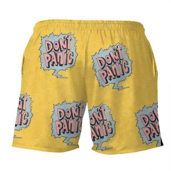 Gearhumans 3D Don't Panic Custom Beach Shorts Swim Trunks GN01072 Men Shorts