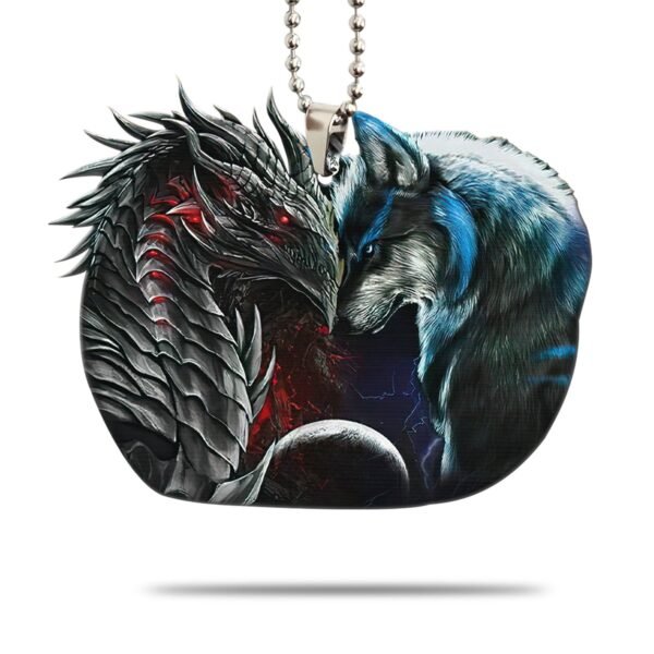 Gearhumans 3D Dragon And Wolf Car Hanging GJ25052108 Car Hanging Car Hanging/1 Pack 