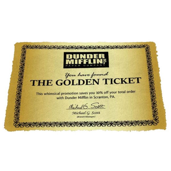 Gearhumans 3D Dunder Mifflin The Golden Ticket Custom Doormat GW3006212 Doormat