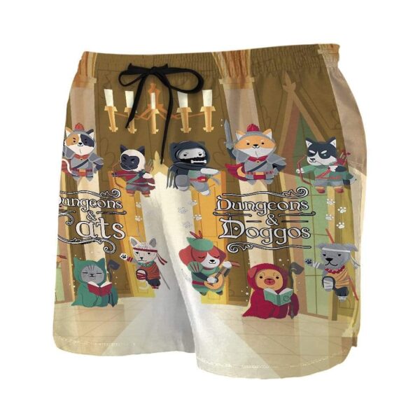 Gearhumans 3D Dungeons & Cats & Dogs Custom Beach Shorts Swim Trunks GL25062 Men Shorts