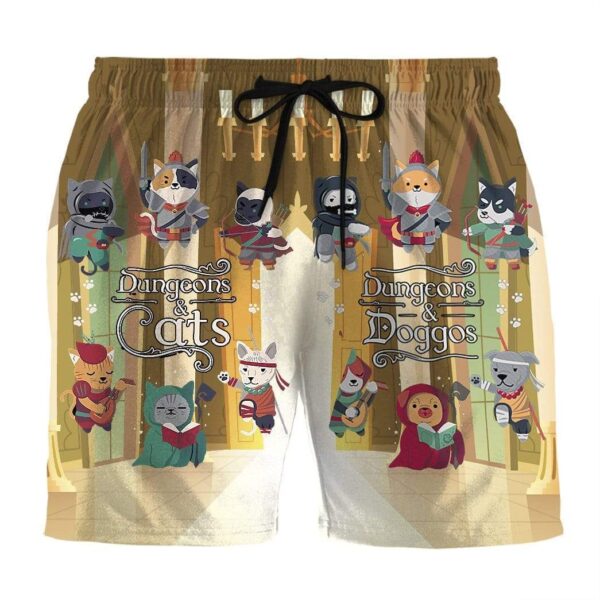 Gearhumans 3D Dungeons & Cats & Dogs Custom Beach Shorts Swim Trunks GL25062 Men Shorts Men Shorts S 