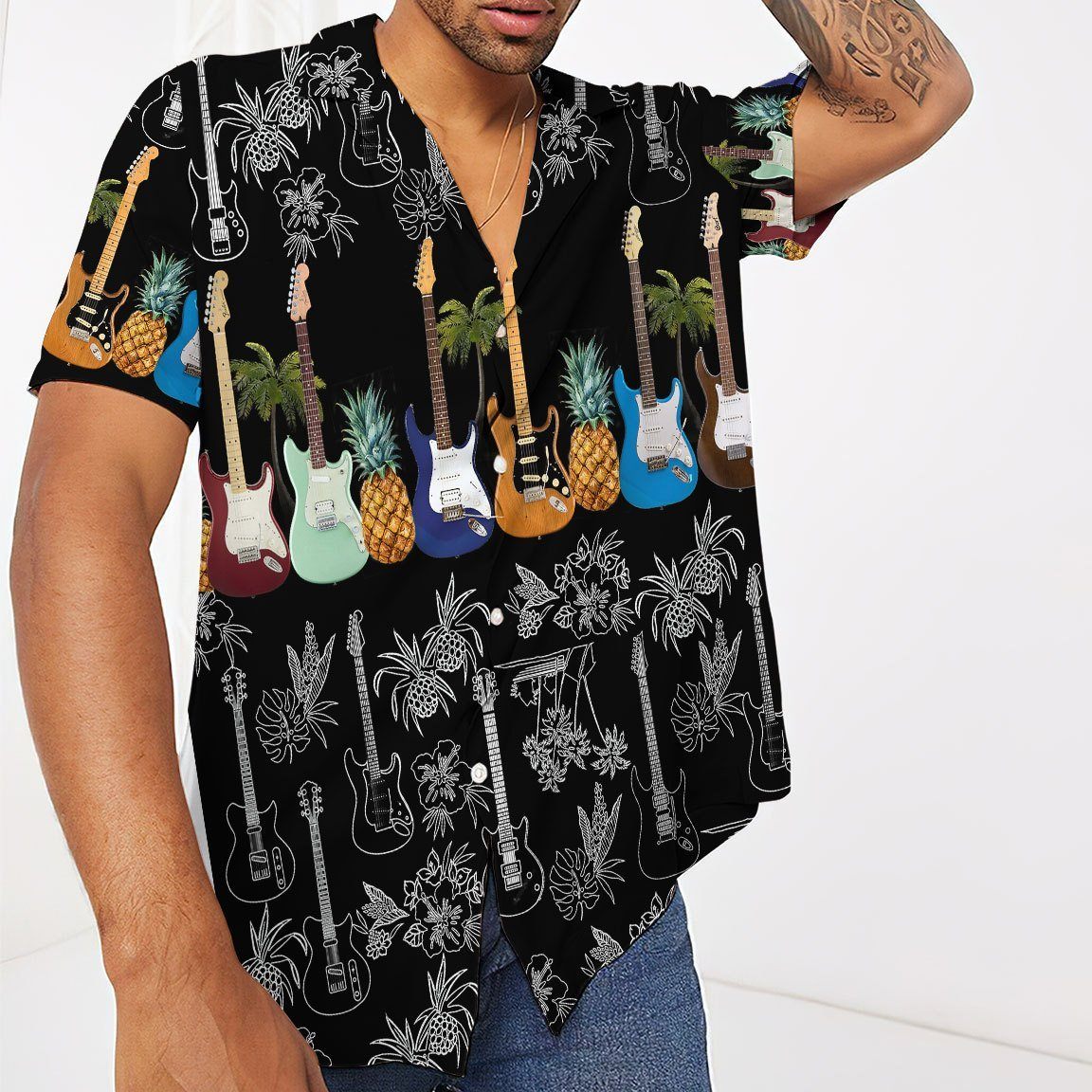 Gearhumans 3D Electric Guitar Hawaii shirt ZZ25032 Hawai Shirt