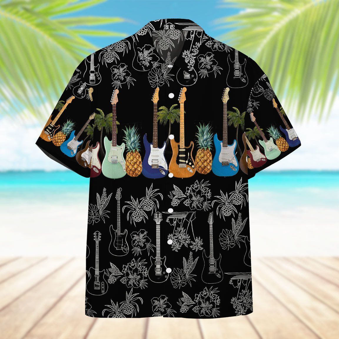 Gearhumans 3D Electric Guitar Hawaii shirt ZZ25032 Hawai Shirt
