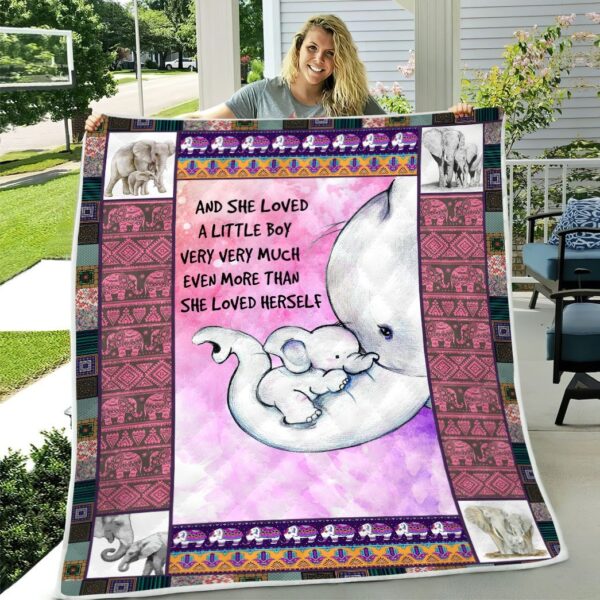 Gearhumans 3D Elephant Mom Mothers Day Gift Custom Blanket GW07044 Blanket