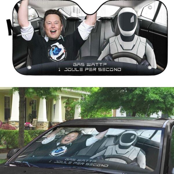 Gearhumans 3D Elon Musk Custom Car Auto Sunshade GW0306213 Auto Sunshade 