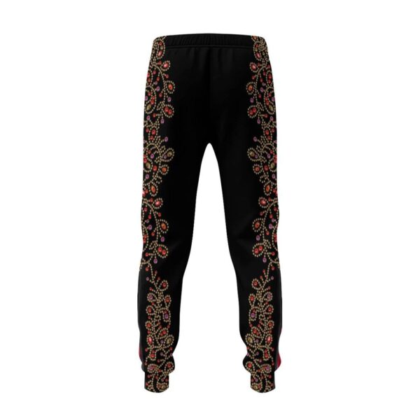 Gearhumans 3D ELV PRL Black Spanish Red Flower Custom Sweatpants GW01072119 Sweatpants