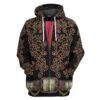 Gearhumans 3D ELV PRL Black Spanish Red Flower Custom Tshirt Hoodie Apparel GW01072118 3D Apparel Hoodie S