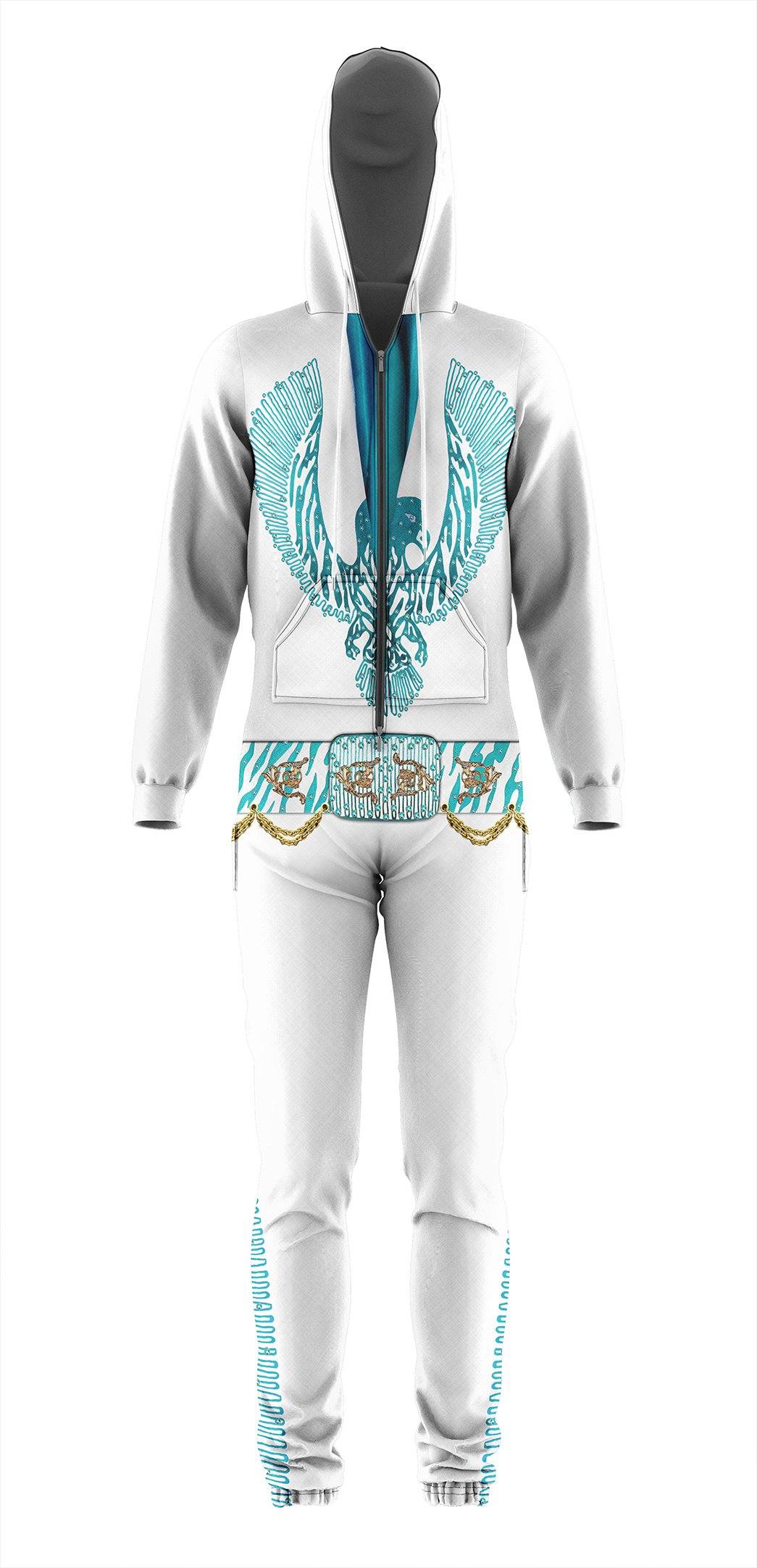 Gearhumans 3D ELV PRL Phoenix Turquoise Custom Jumpsuit GW15062114 Jumpsuit