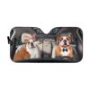 gearhumans 3D English Bulldog Couple Custom Car Auto Sunshade GW17077 Auto Sunshade 57''x27.5''