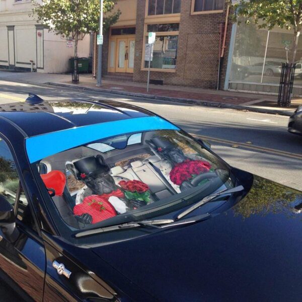 gearhumans 3D Fall In Love French Bulldog Auto Sunshade GL250610 Auto Sunshade 