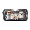 gearhumans 3D Family Bichon Frise Auto Sunshade GL25068 Auto Sunshade 57''x27.5'' 