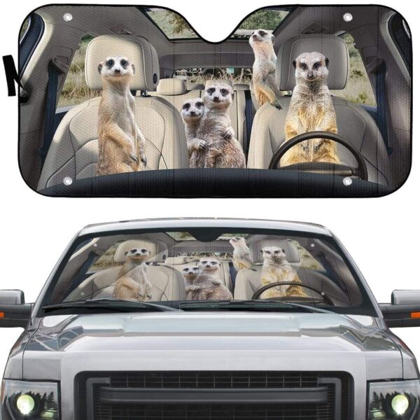 gearhumans 3D Family Meerkat Custom Car Auto Sunshade GL06077 Auto Sunshade 