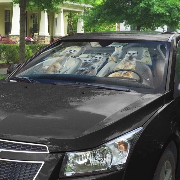 gearhumans 3D Family Meerkat Custom Car Auto Sunshade GL06077 Auto Sunshade