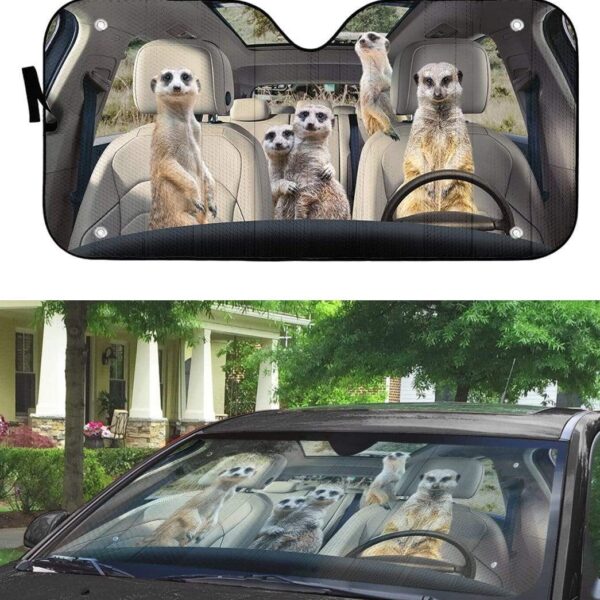 gearhumans 3D Family Meerkat Custom Car Auto Sunshade GL06077 Auto Sunshade 