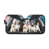 gearhumans 3D Family Puppy Custom Car Auto Sunshade GL15067 Auto Sunshade 57''x27.5''