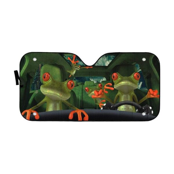 gearhumans 3D Fancy Frogs Custom Car Auto SunShade GN15077 Auto Sunshade 57''x27.5'' 
