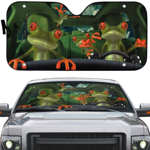 gearhumans 3D Fancy Frogs Custom Car Auto SunShade GN15077 Auto Sunshade 