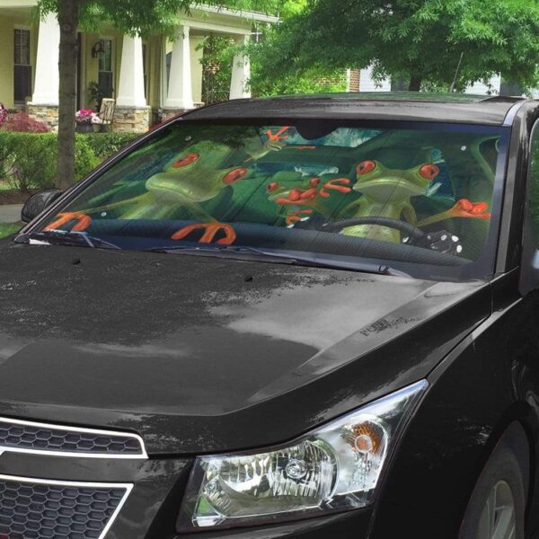 gearhumans 3D Fancy Frogs Custom Car Auto SunShade GN15077 Auto Sunshade 