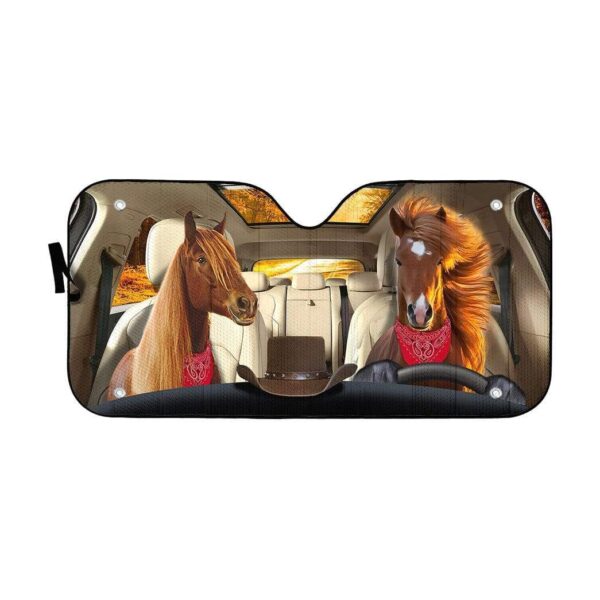 gearhumans 3D Farmer Horse Custom Car Auto Sunshade GL23062 Auto Sunshade 57''x27.5'' 