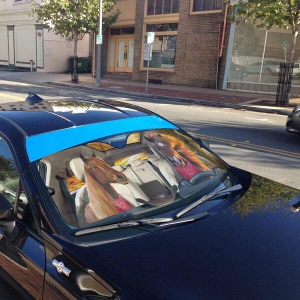 gearhumans 3D Farmer Horse Custom Car Auto Sunshade GL23062 Auto Sunshade 
