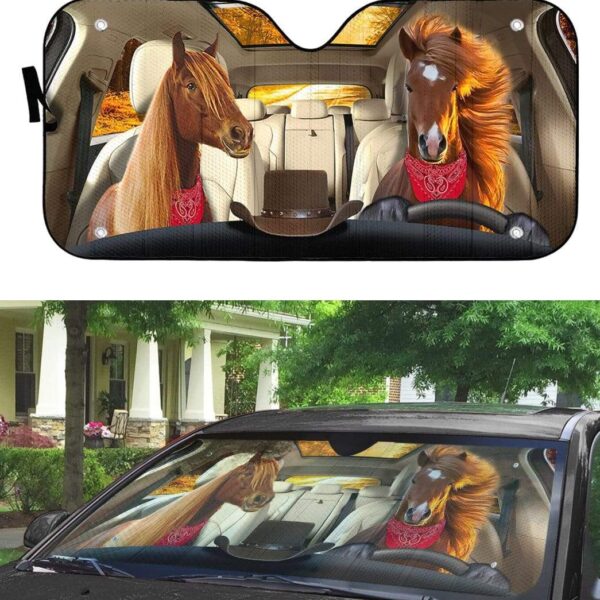 gearhumans 3D Farmer Horse Custom Car Auto Sunshade GL23062 Auto Sunshade 
