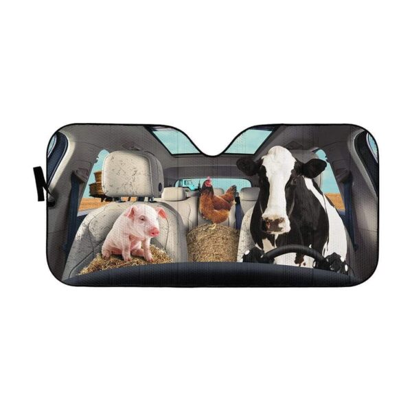 gearhumans 3D Farmstyle Custom Car Auto Sunshade GS220612 Auto Sunshade 57''x27.5'' 