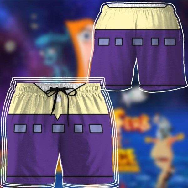 Gearhumans 3D Ferb Custom Beach Shorts Swim Trunks GL07078 Men Shorts