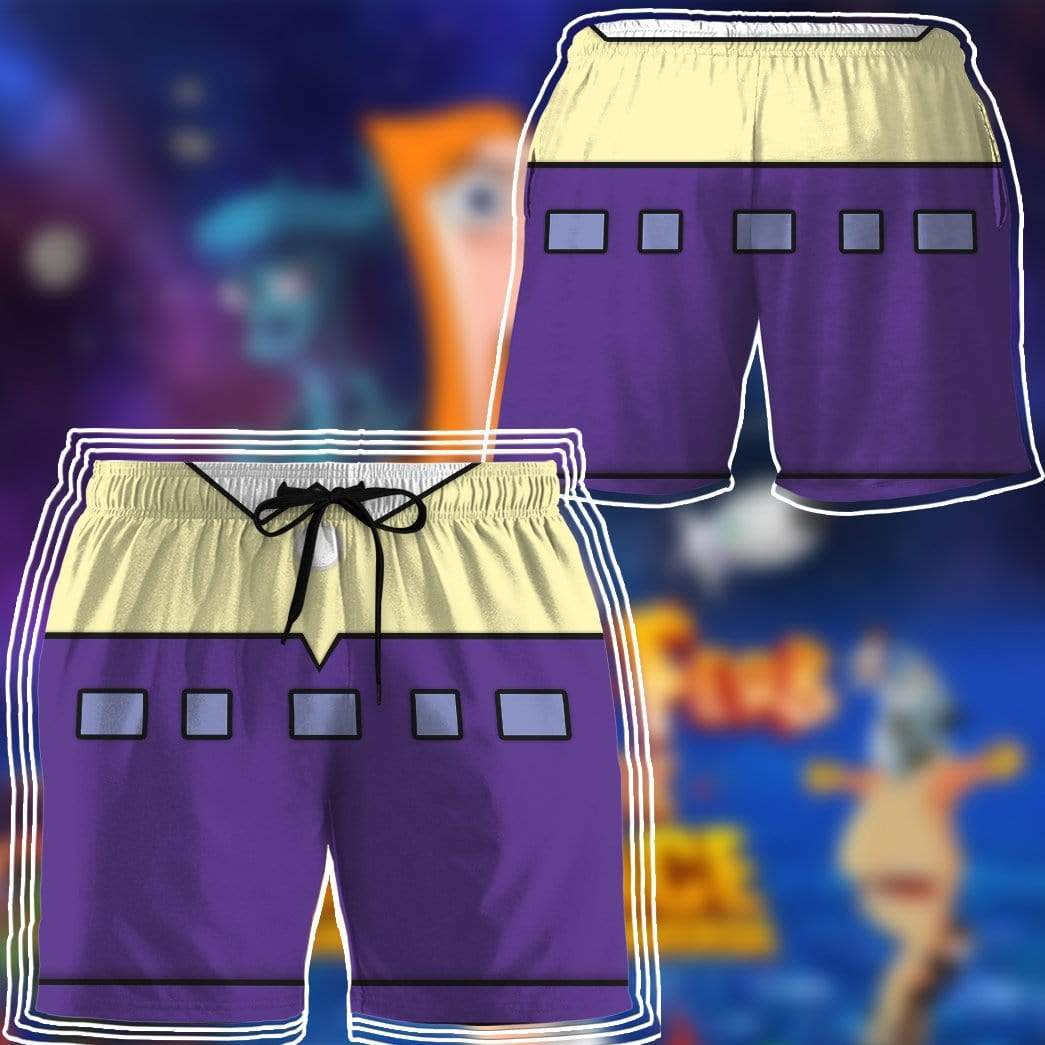 Gearhumans 3D Ferb Custom Beach Shorts Swim Trunks GL07078 Men Shorts